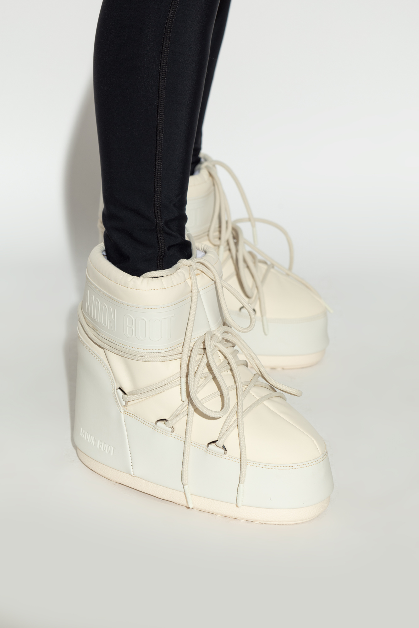 【MOON BOOT】ICON LOW クリーム ラバー ブーツ Cream Snow Boots Icon Low Rubber Moon Boot - Vitkac Italy